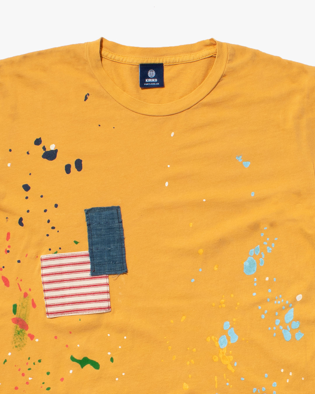 Kiriko Original Tee, 3.8 oz Cotton, Painter Tee with Patches, Sunflower