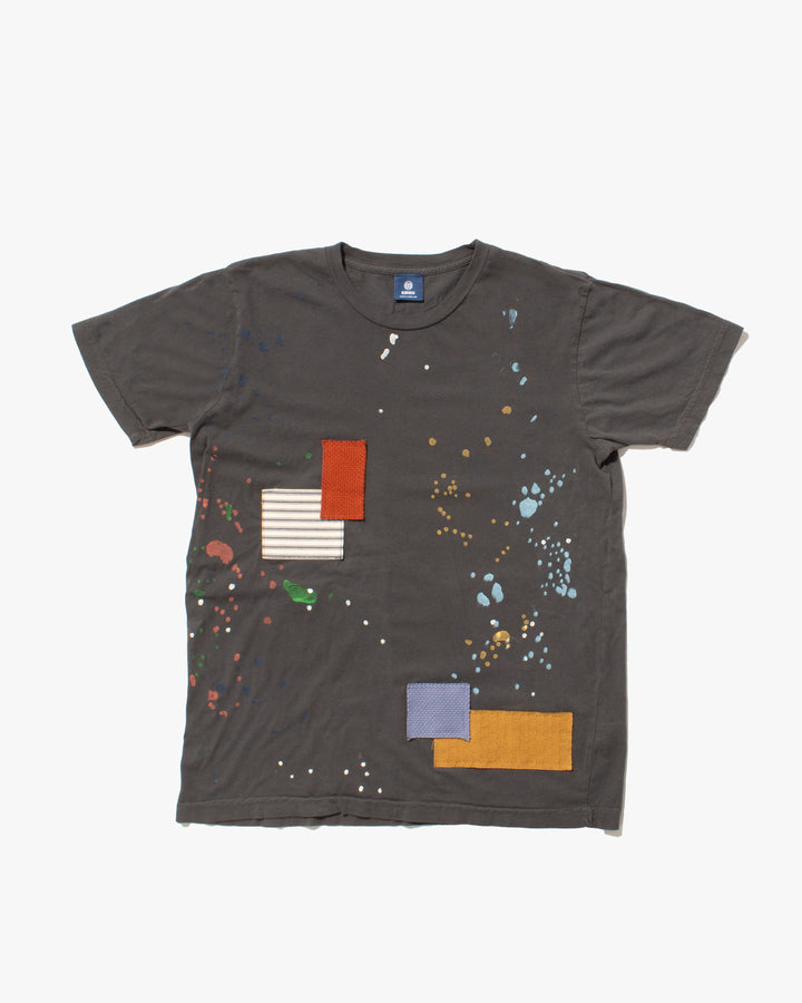 Kiriko Original Tee, 3.8 oz Cotton, Painter Tee with Patches, Grey