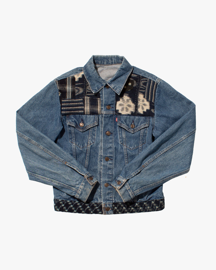 Kiriko Custom, Vintage Levi's Jacket, Patched with Boro Kasuri and Sashiko with Maekake Apron