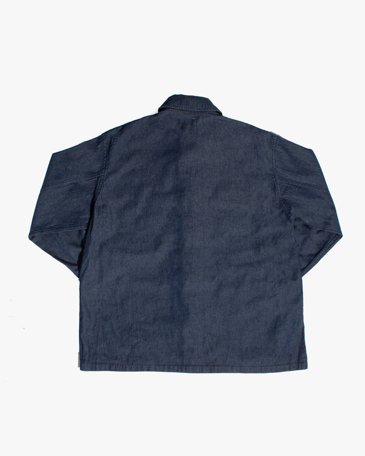 Kiriko Original Lightweight Mandarin Jacket, Dark Indigo Denim with Patches and Uroko