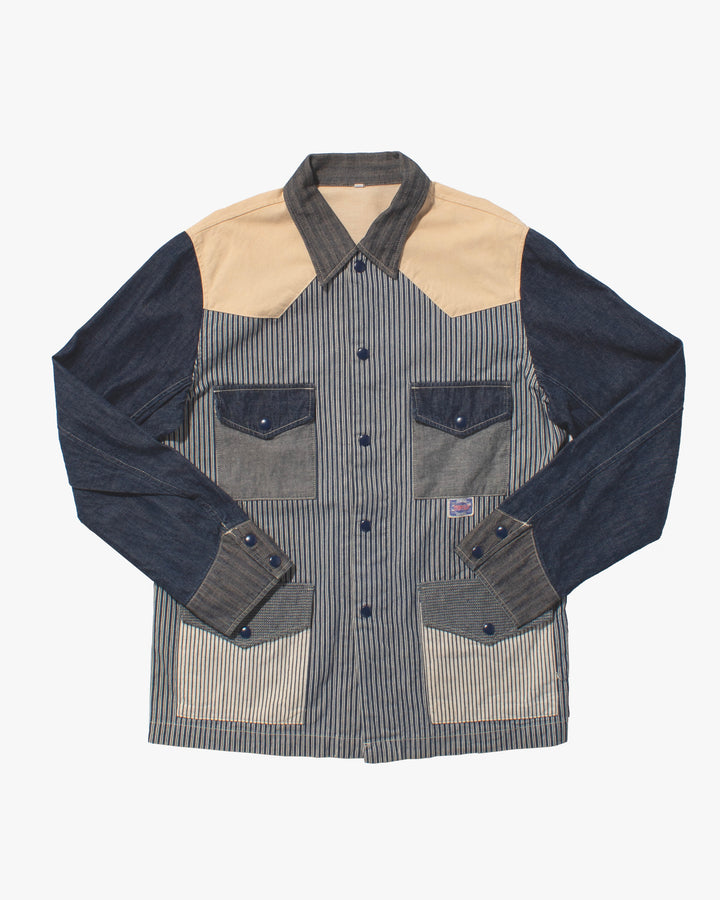 Japanese Repro Denim Chore Coat, Pherrow's, Multi Striped - 40