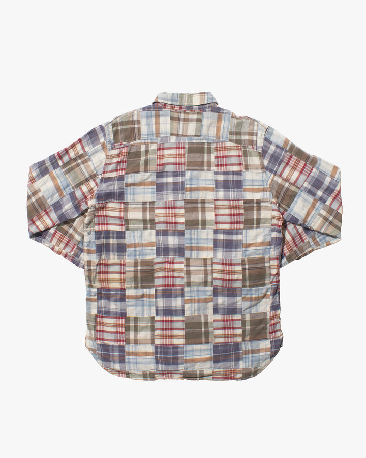 Japanese Repro Button Up Shirt, Spellbound, Plaid Patchwork