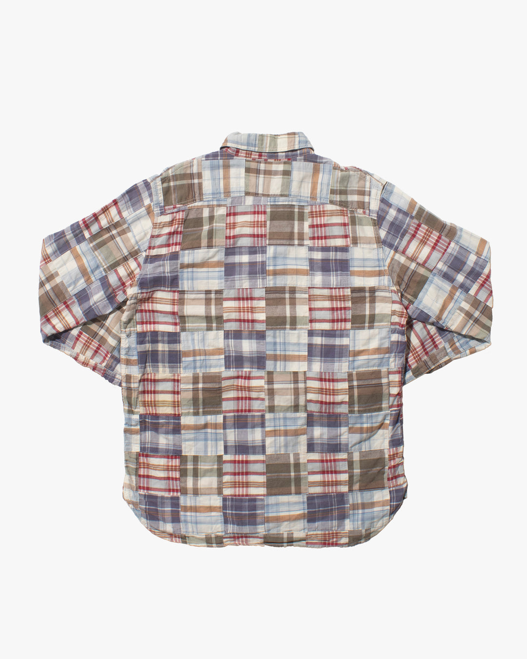 Japanese Repro Button Up Shirt, Spellbound, Plaid Patchwork