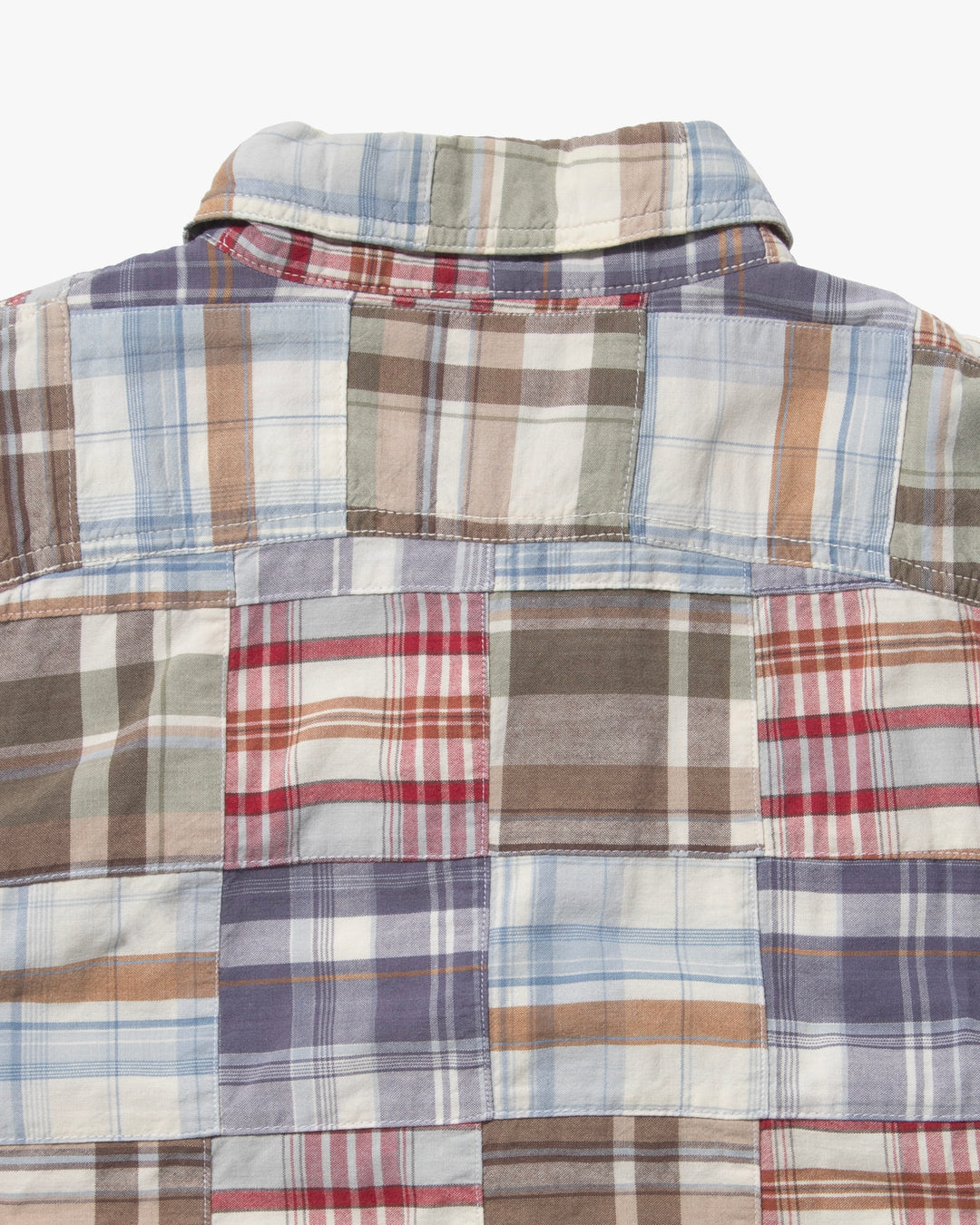 Japanese Repro Button Up Shirt, Spellbound, Plaid Patchwork
