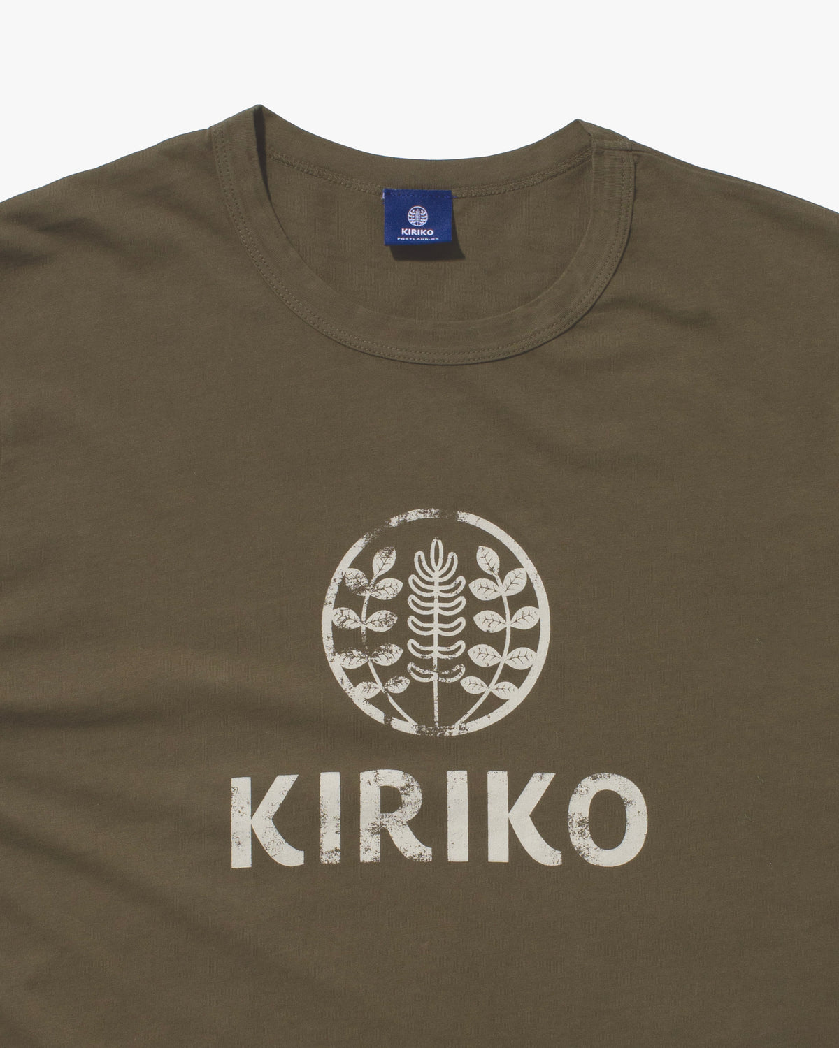 Kiriko Original Tee, 6 oz Cotton, Printed Logo, Bark