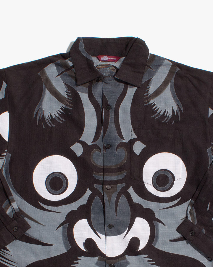 Wa-Modern Shirt, Long Sleeve Button-Up, BK Daruma