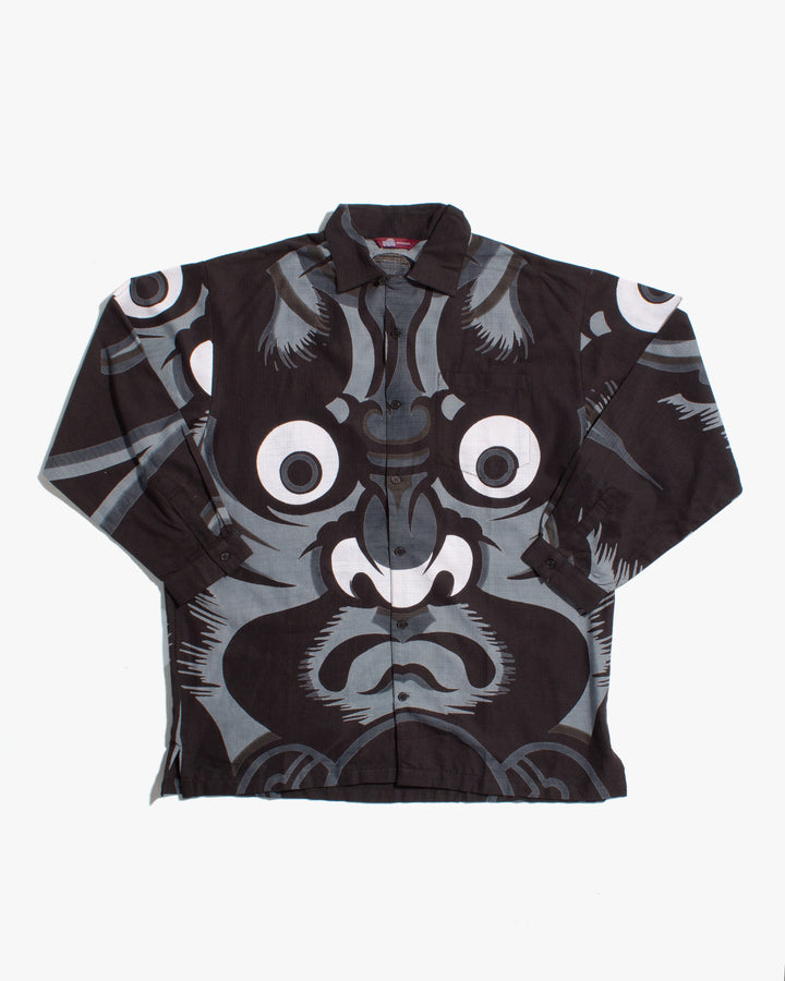 Wa-Modern Shirt, Long Sleeve Button-Up, BK Daruma