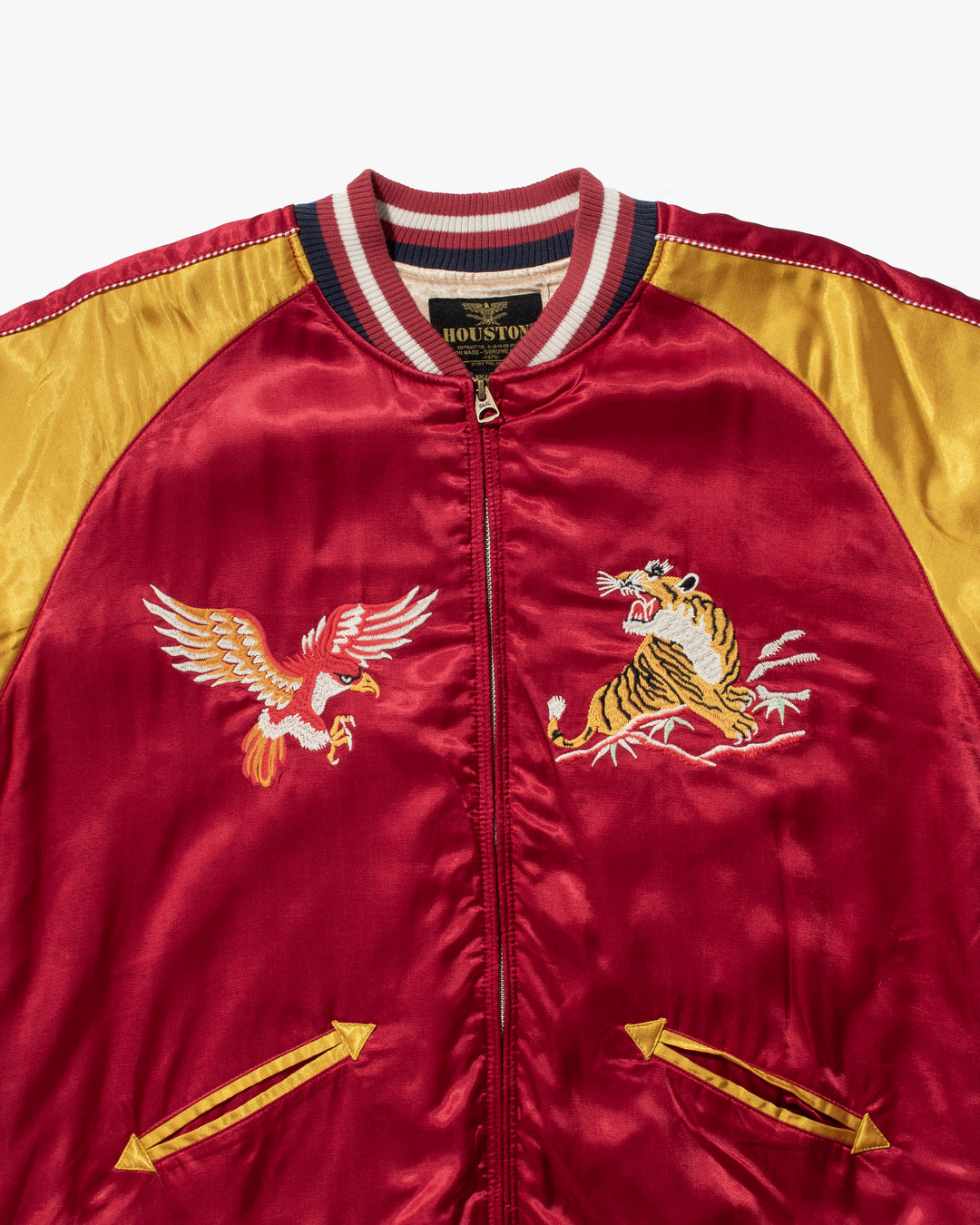 Japanese Repro Souvenir Jacket, Red and Yellow Map of Japan - 2XL