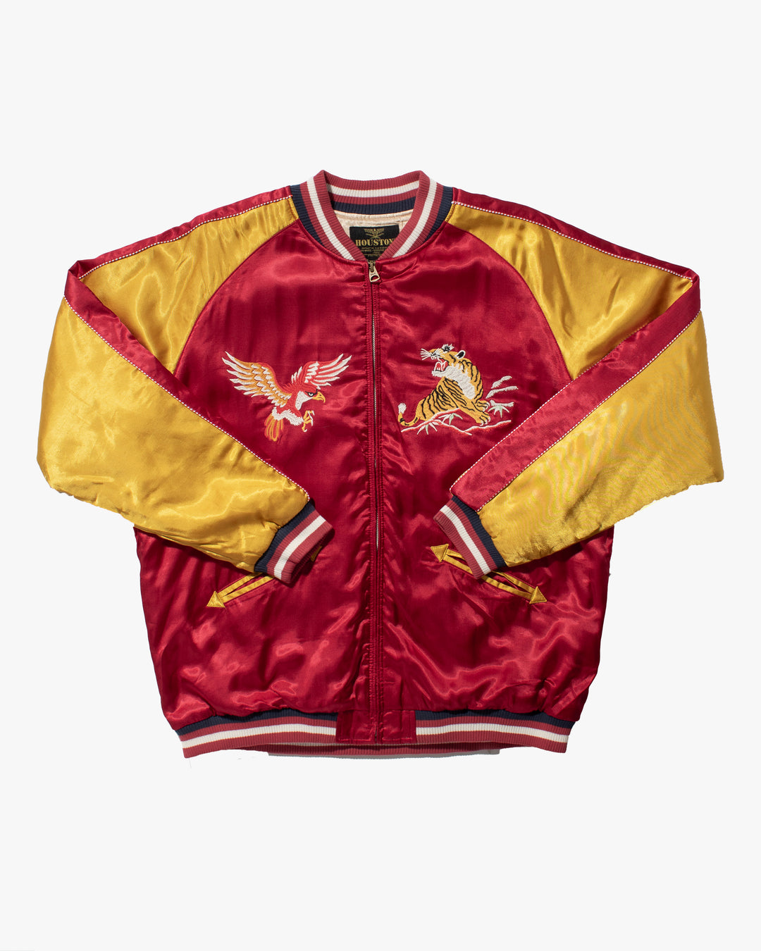 Japanese Repro Souvenir Jacket, Red and Yellow Map of Japan - 2XL