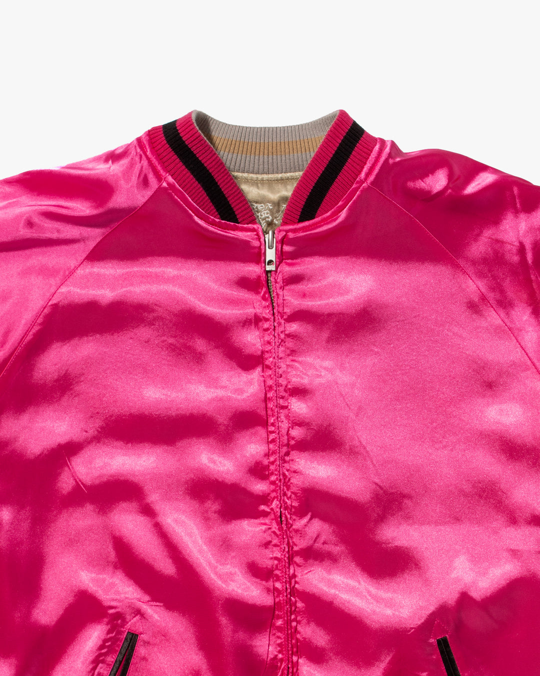 Japanese Repro Souvenir Jacket, Reversible, Gold Pherrow and Hot Pink - L