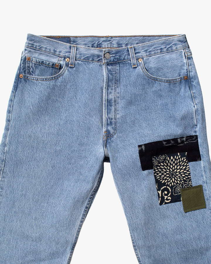 Kiriko Custom Patched Denim Jeans, Levi&