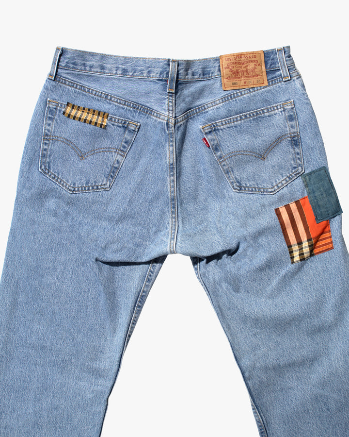 Kiriko Custom Patched Denim Jeans, Levi&