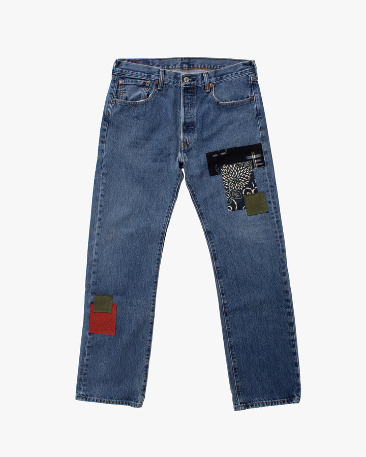 Kiriko Custom Patched Denim Jeans, Levi&