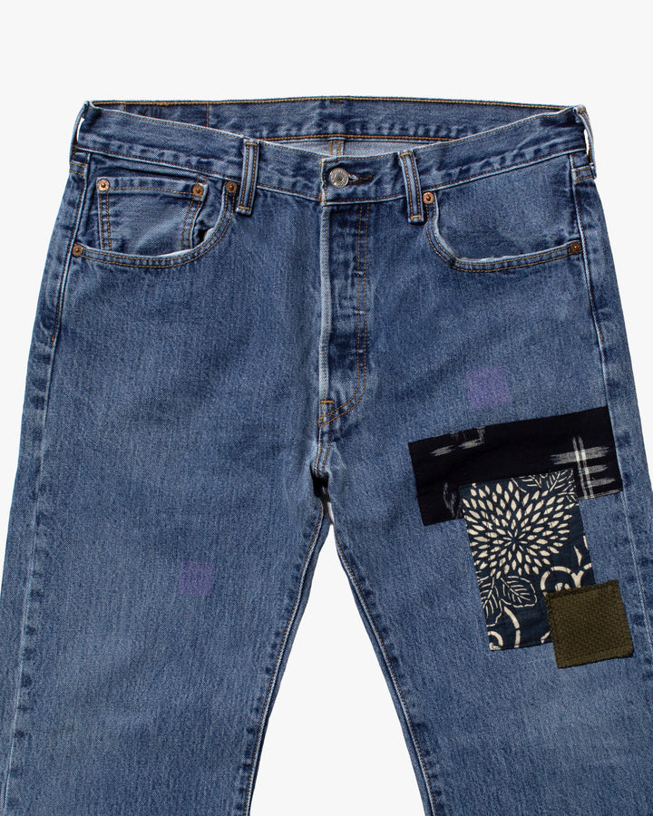 Kiriko Custom Patched Denim Jeans, Levi&