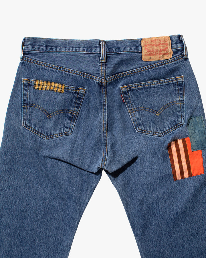 Kiriko Custom Patched Denim Jeans, Levi&