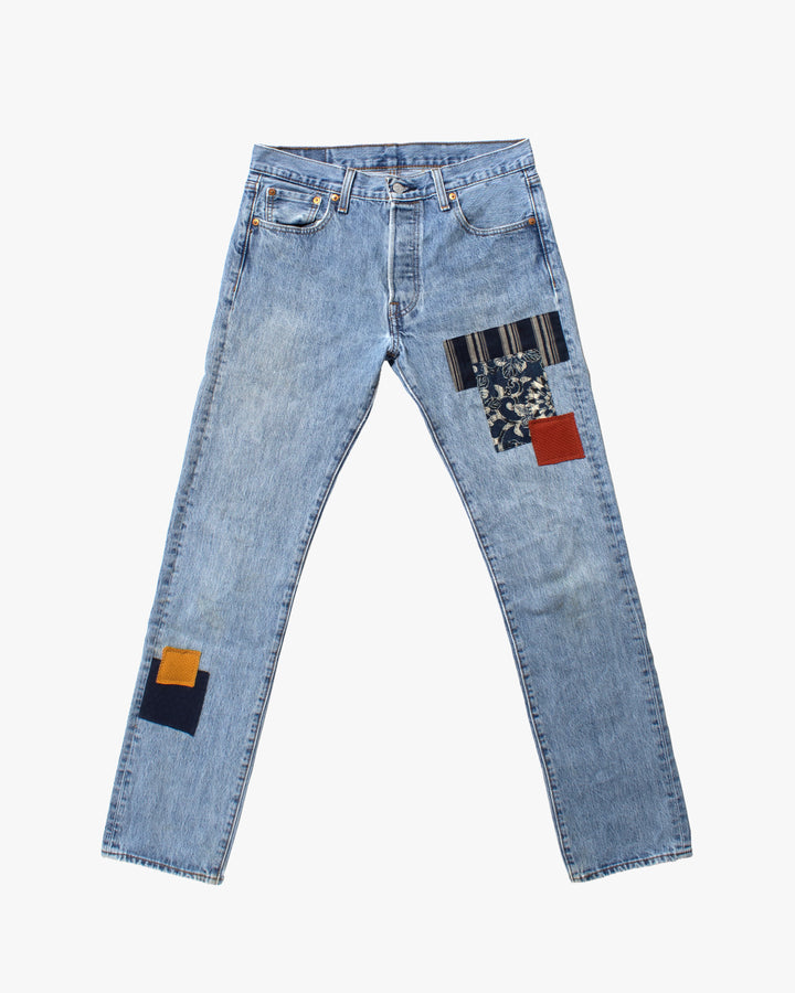 Kiriko Custom Patched Denim Jeans, Levi's Brand, 13