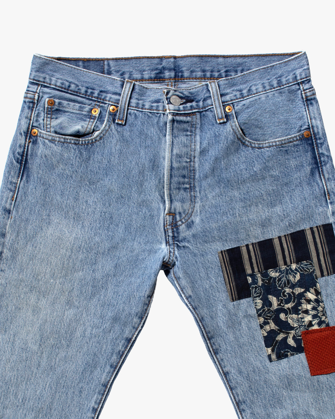 Kiriko Custom Patched Denim Jeans, Levi&