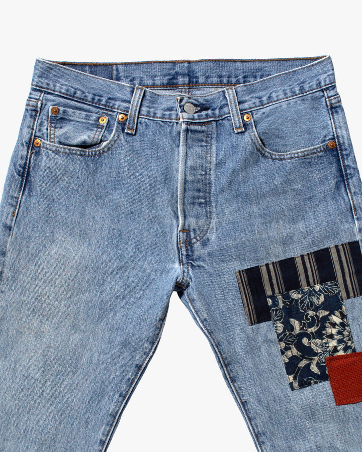Kiriko Custom Patched Denim Jeans, Levi&