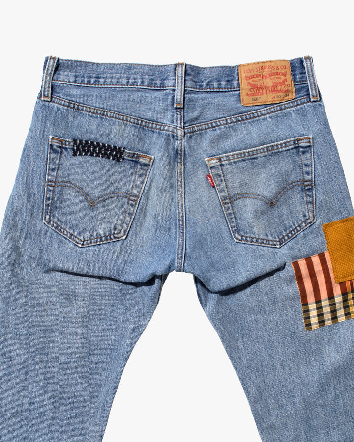 Kiriko Custom Patched Denim Jeans, Levi&