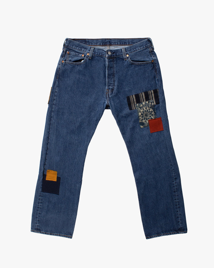 Kiriko Custom Patched Denim Jeans, Levi&