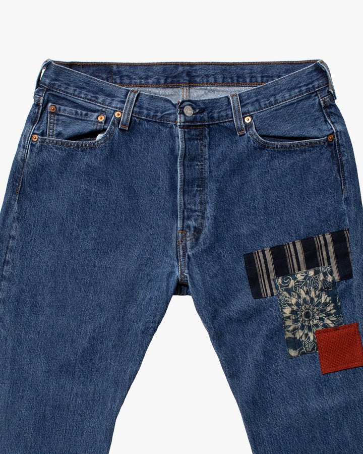 Kiriko Custom Patched Denim Jeans, Levi&