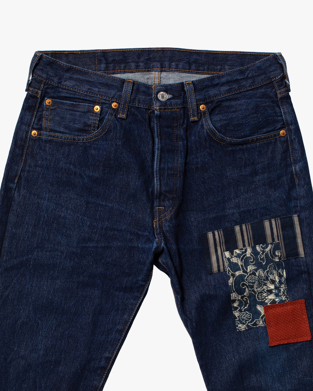 Kiriko Custom Patched Denim Jeans, Levi&
