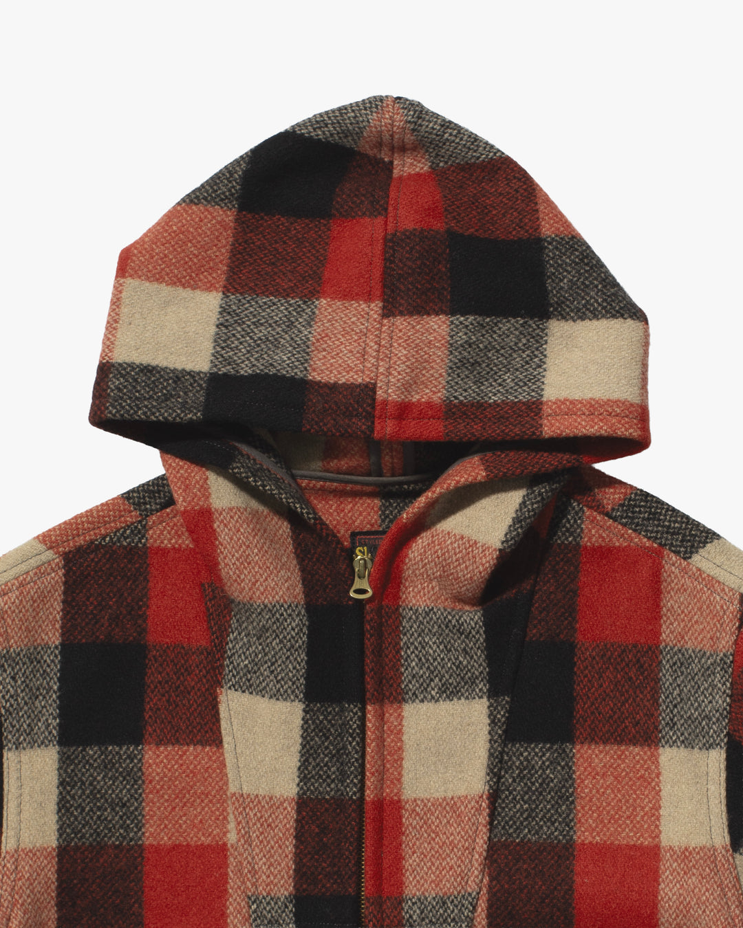 Japanese Repro Zip Hoodie, L, Slap Shot, Red Plaid