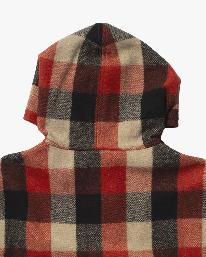 Japanese Repro Zip Hoodie, L, Slap Shot, Red Plaid