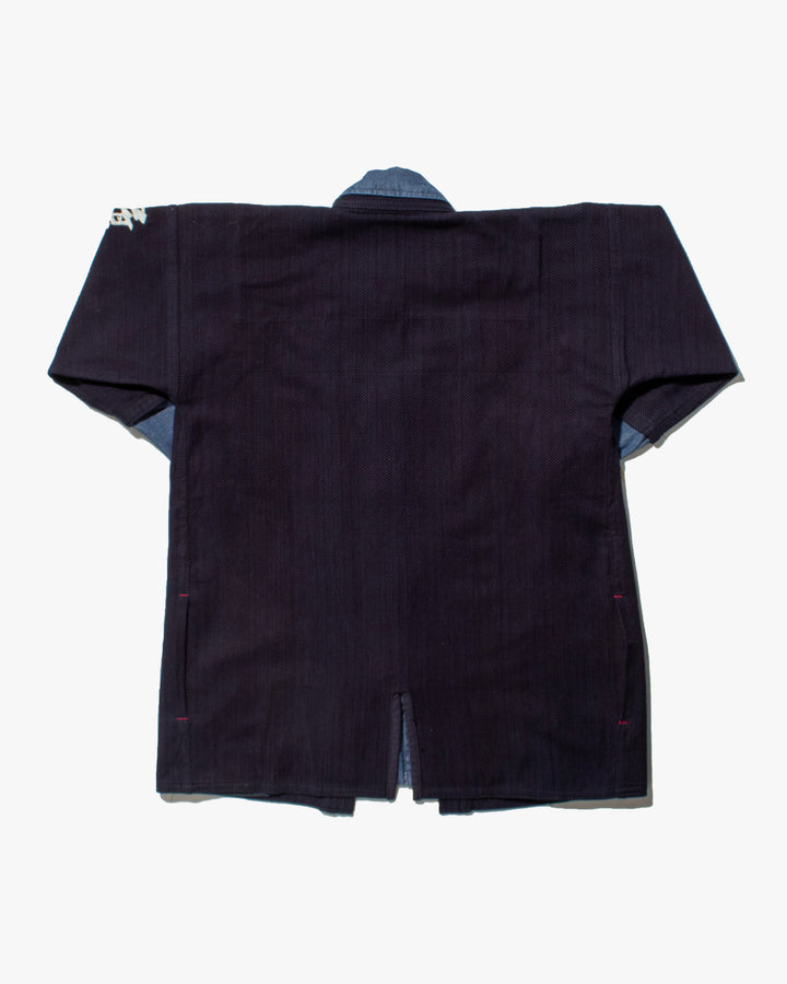 Kiriko Custom Kendo X Denim Mandarin Jacket, Dark Wash - L