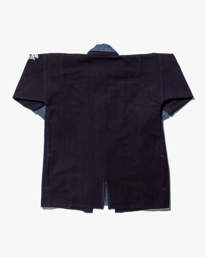 Kiriko Custom Kendo X Denim Mandarin Jacket, Dark Wash - L
