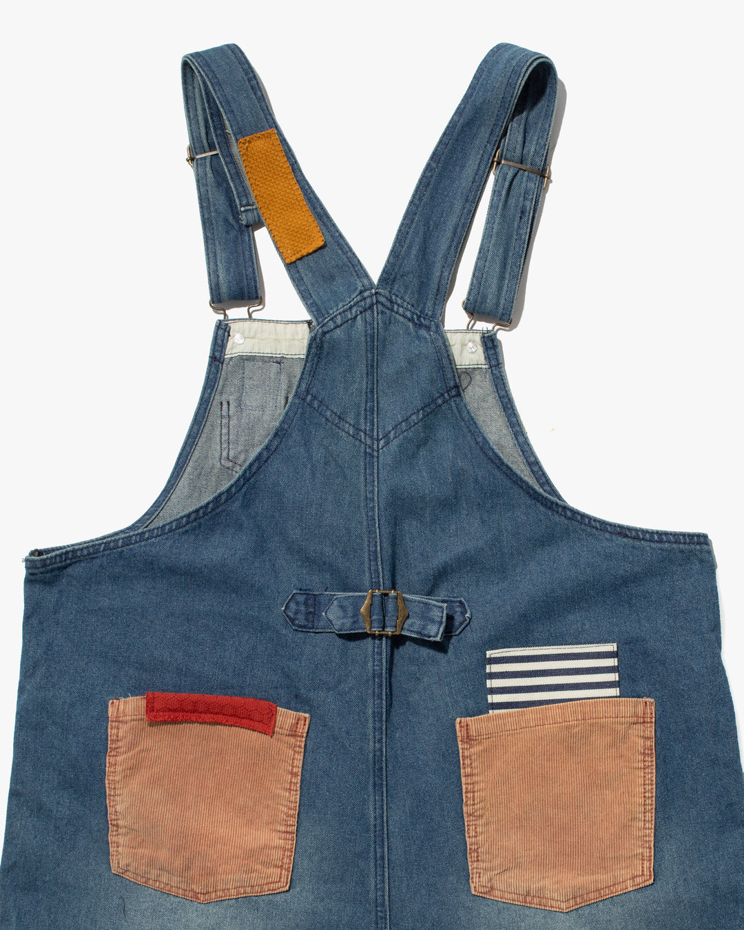 Kiriko Custom Patched Overalls, Colorblock Denim 