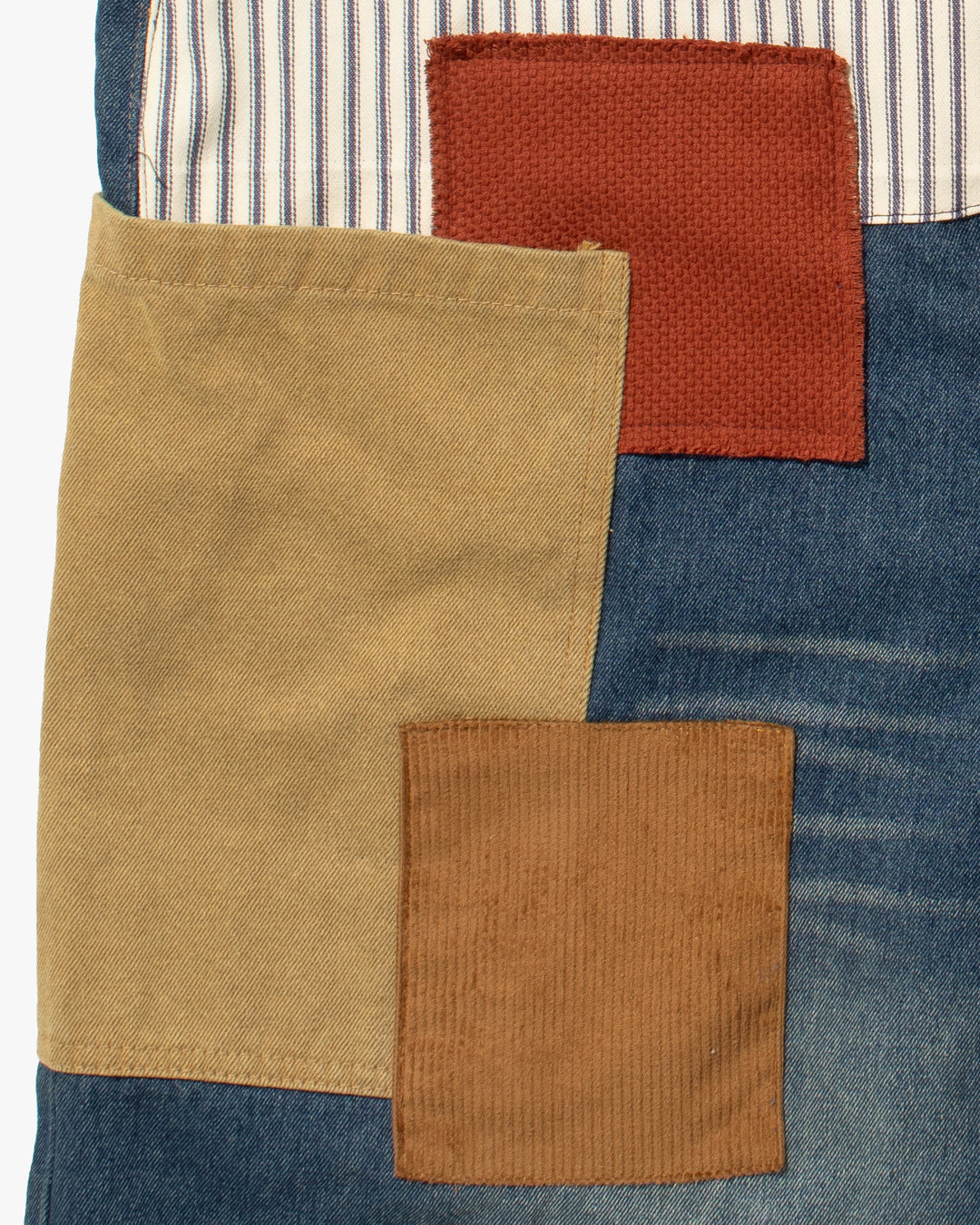 Kiriko Custom Patched Overalls, Colorblock Denim 