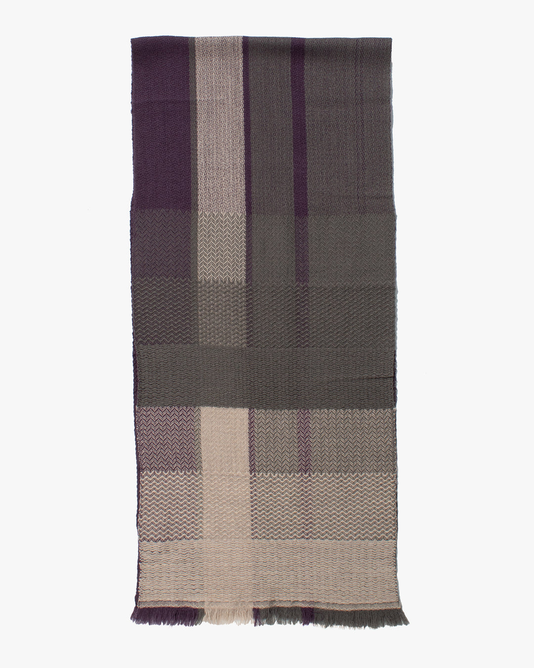 Kobo Oriza Muffler, Autumn Leaves, Purple and Gray