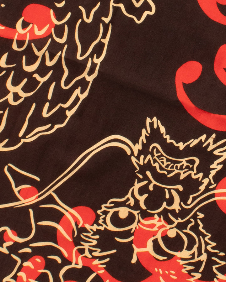 Tenugui, Chusen-Zome, Black and Red Kasane Tatsu