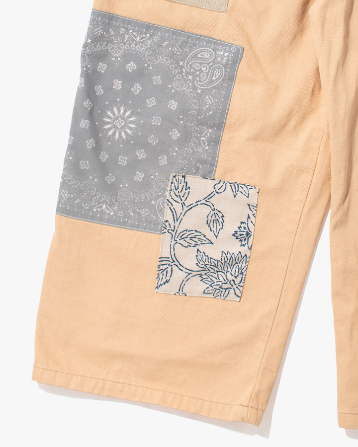 Kiriko Custom Patched Overalls, Colorblock Canvas, Tan