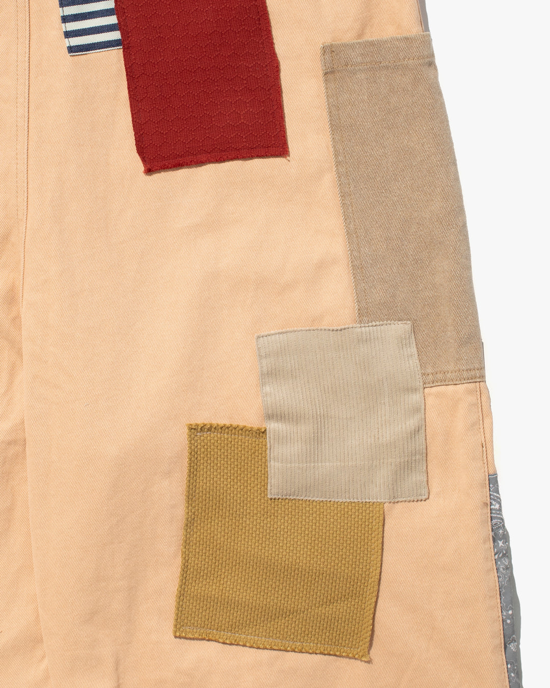 Kiriko Custom Patched Overalls, Colorblock Canvas, Tan