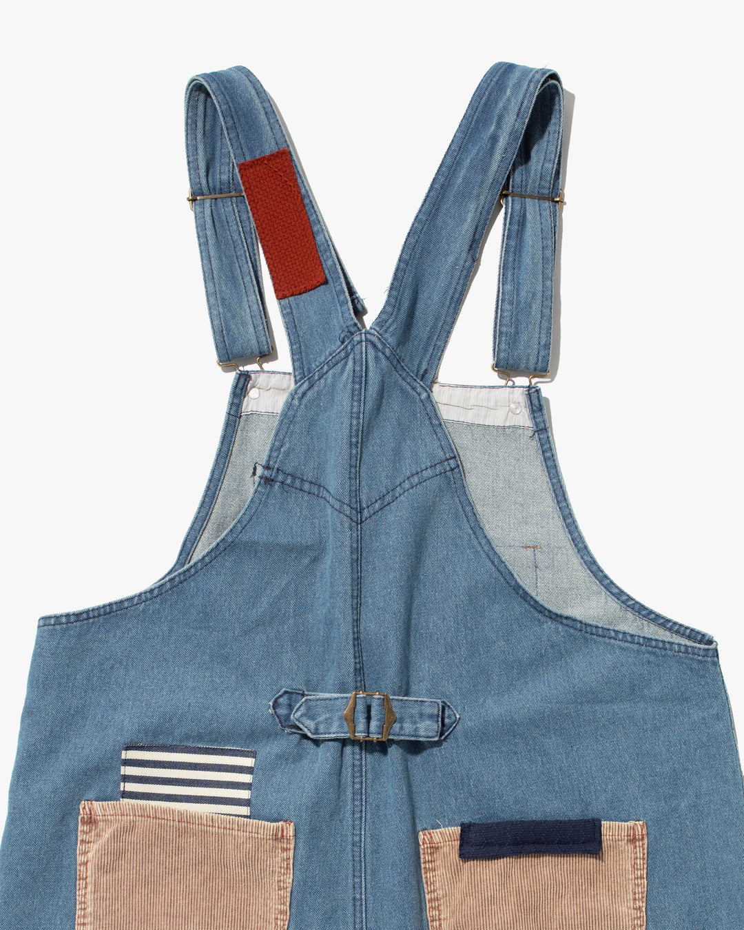 Kiriko Custom Patched Overalls, Colorblock Denim 