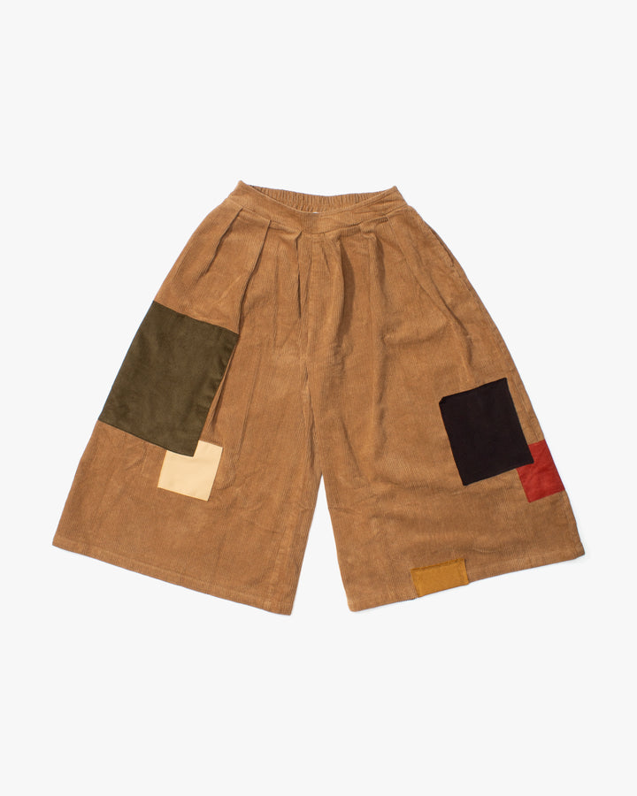 Kiriko Custom Wide Leg Pants, Heavy-Weight Corduroy Patched, Tan