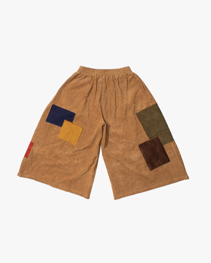 Kiriko Custom Wide Leg Pants, Heavy-Weight Corduroy Patched, Tan