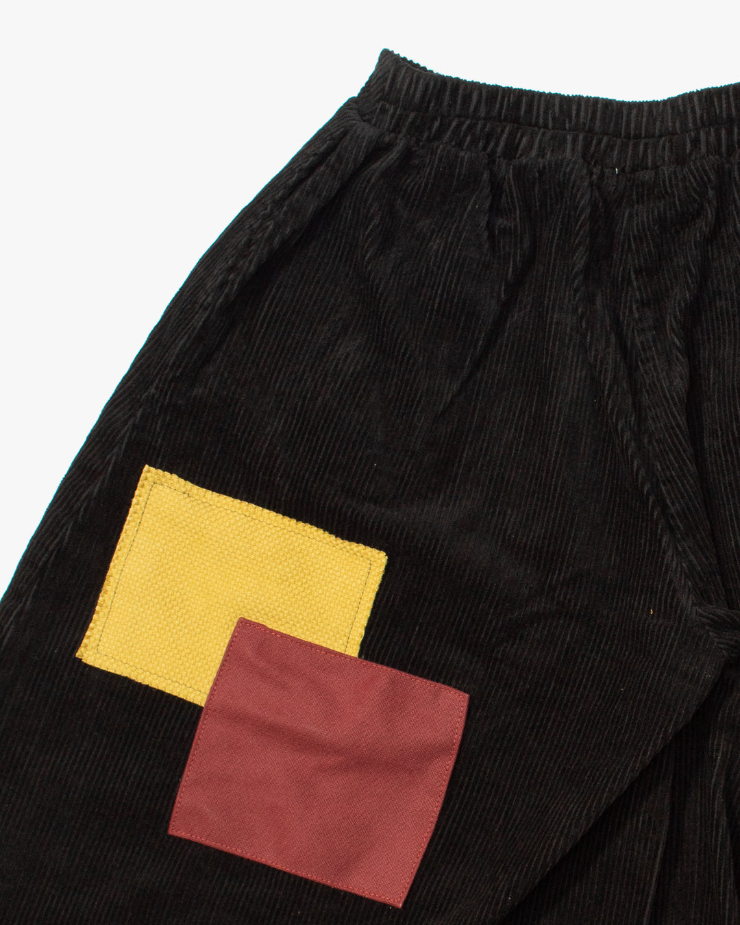 Kiriko Custom Wide Leg Pants, Heavy-Weight Corduroy Patched, Black