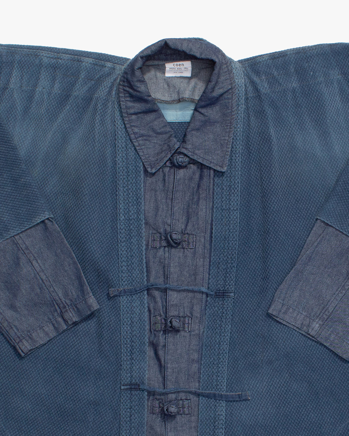 Kiriko Custom Kendo X Denim Mandarin Jacket, Light Wash - L