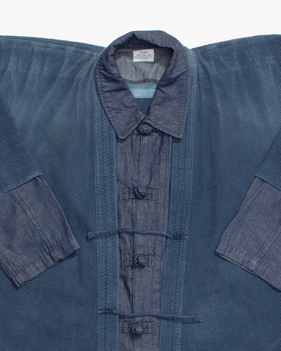 Kiriko Custom Kendo X Denim Mandarin Jacket, Light Wash - L