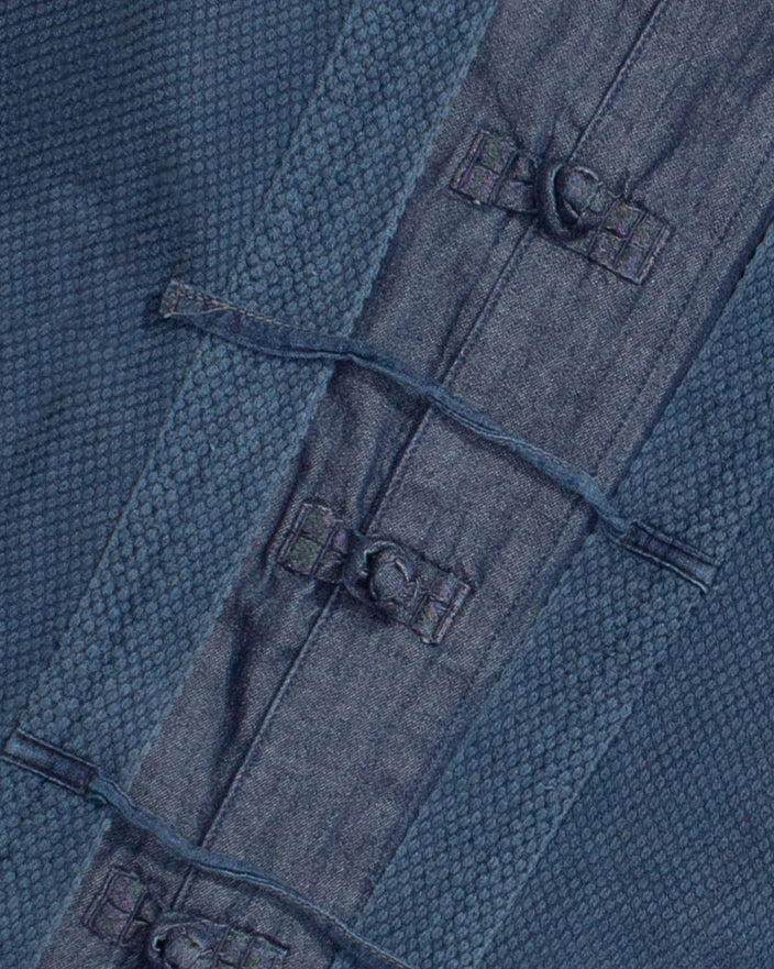 Kiriko Custom Kendo X Denim Mandarin Jacket, Light Wash - L