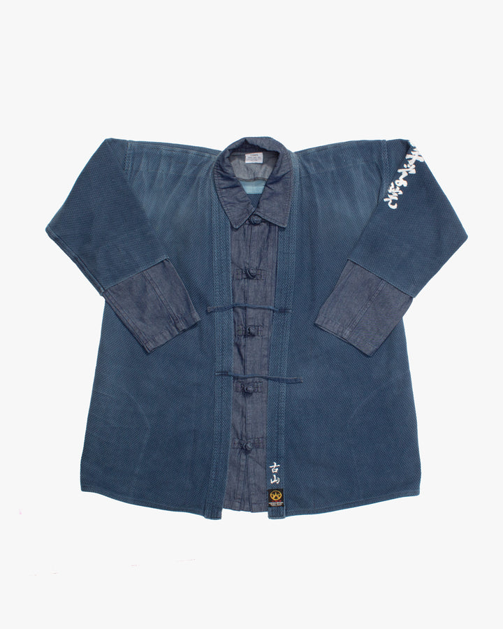 Kiriko Custom Kendo X Denim Mandarin Jacket, Light Wash, B- L