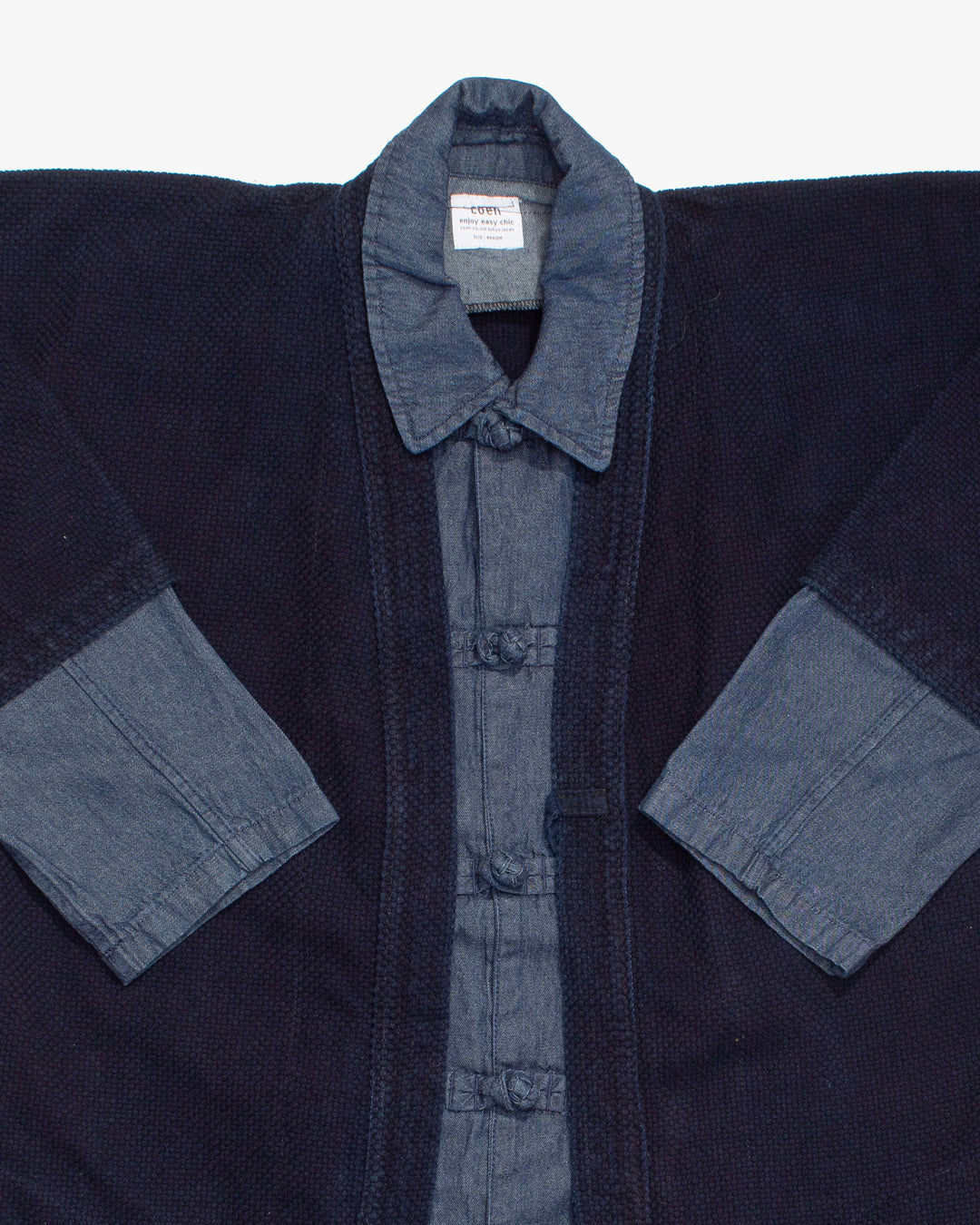Kiriko Custom Kendo X Denim Mandarin Jacket, Dark Wash - M
