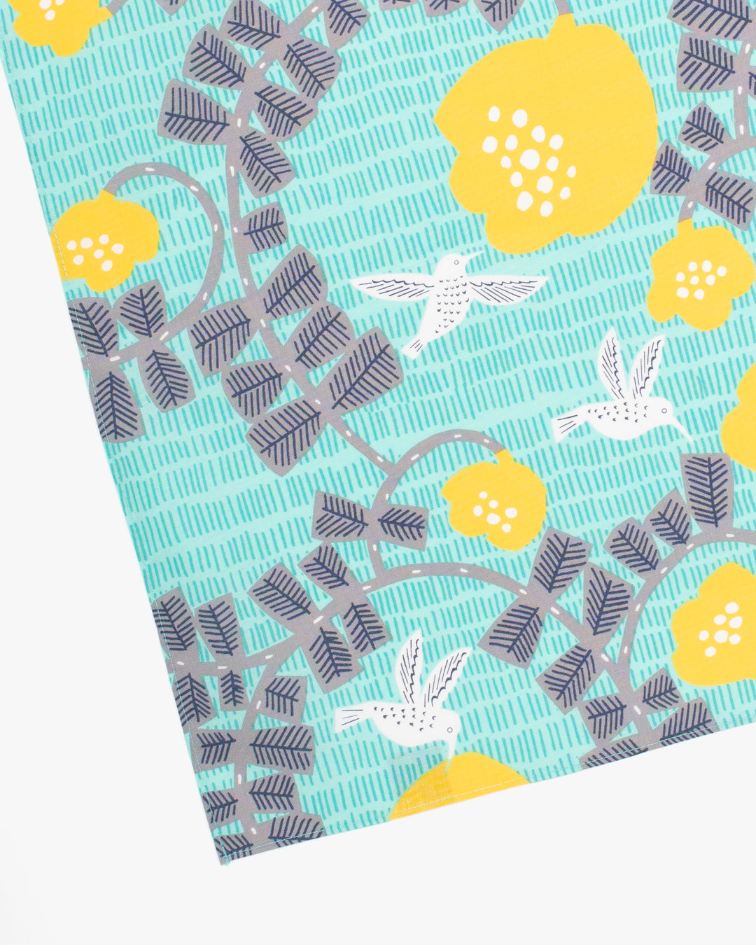 Modern Furoshiki, Musubi, Kata Kata, Hummingbird, Blue 17.5" x 17.5"