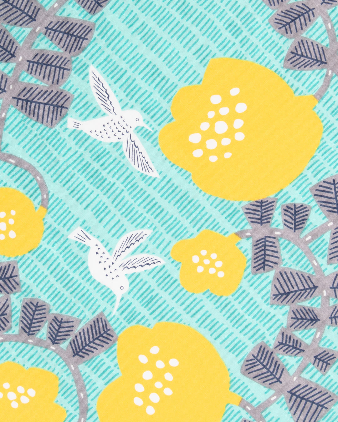 Modern Furoshiki, Musubi, Kata Kata, Hummingbird, Blue 17.5" x 17.5"