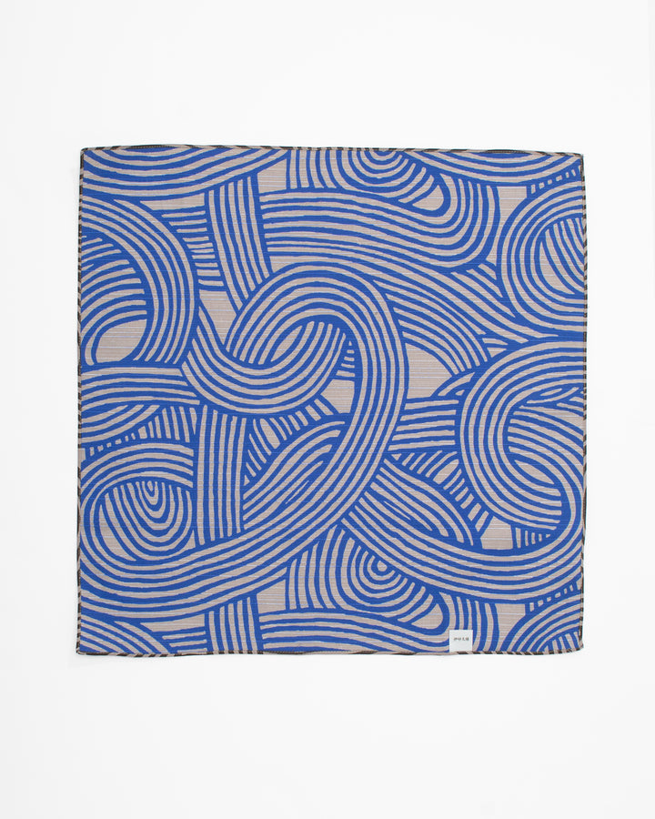 Modern Furoshiki, Musubi, Reversible, Isa Monyo, Knot, Blue and Gray, 19 x 19