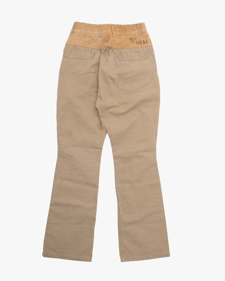Japanese Repro Denim Jeans, XS, Kapital, Khaki with Burlap Accent