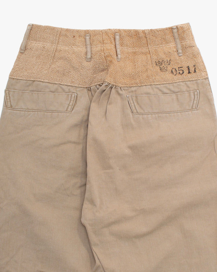 Japanese Repro Denim Jeans, XS, Kapital, Khaki with Burlap Accent